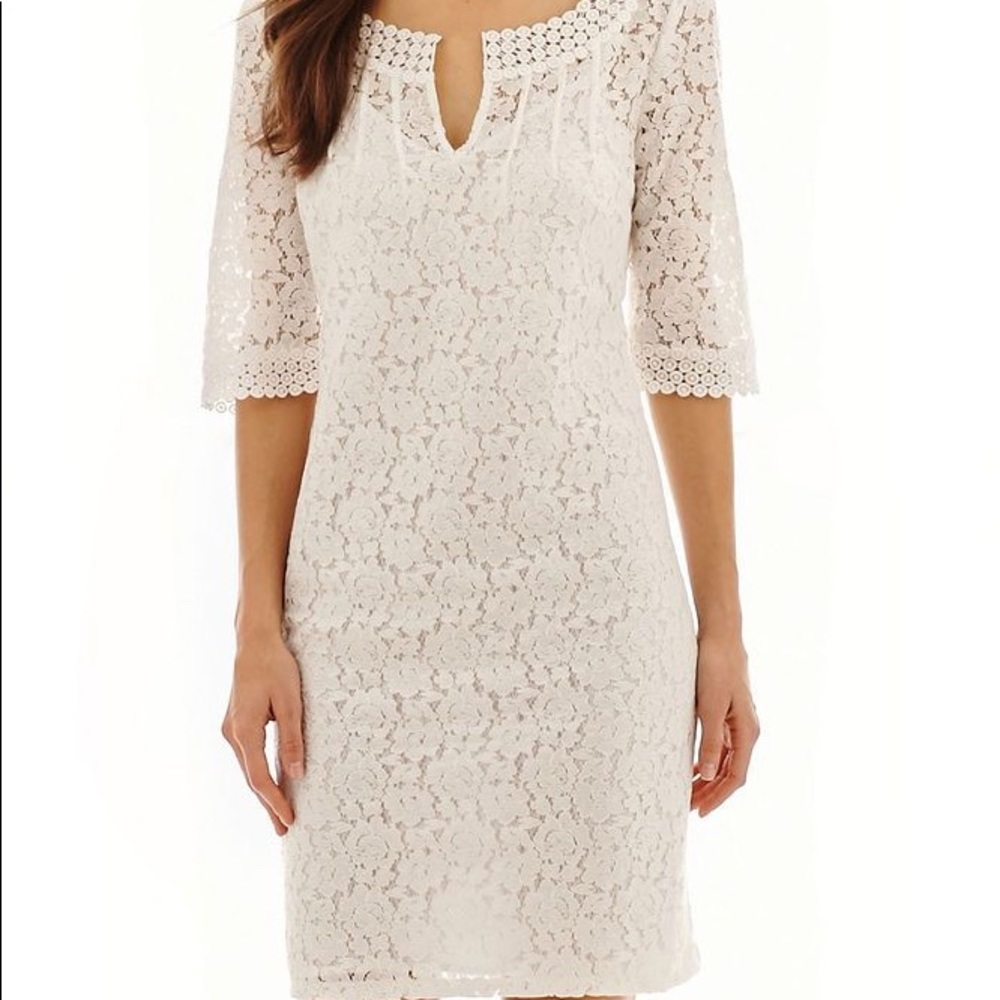 NICOLE BY NICOLE MILLER DRESS WHITE LACE SZ 4